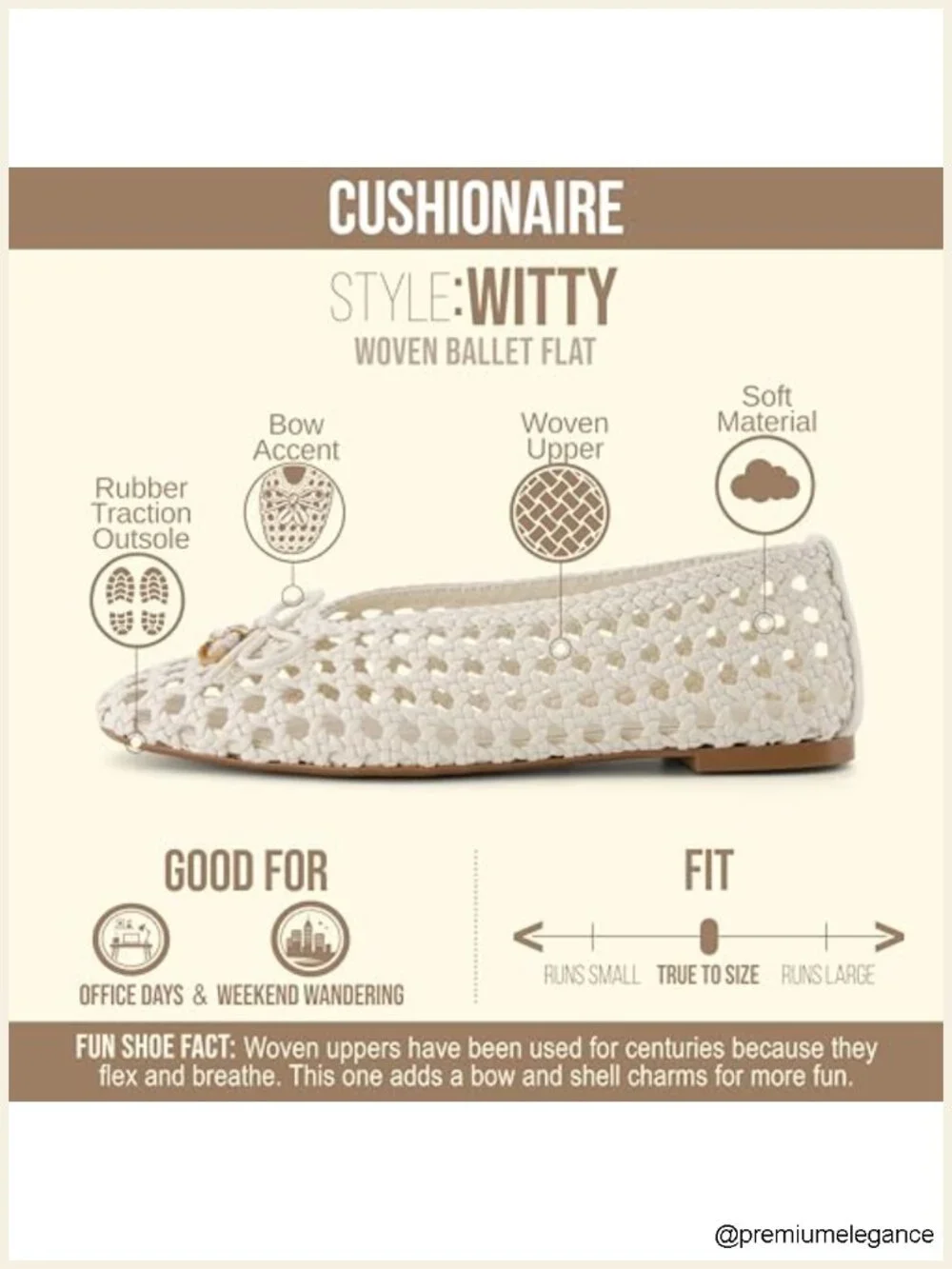Hand Woven Ballet Flats, Pointed Toe Bow Detail, Memory Foam Cushioning, Slip-On